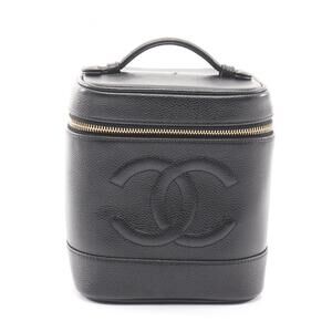 CHANEL Black Leather Logo Bag